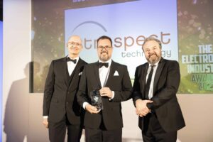 Members of Introspect Technology collect the trophy for the Best Customer Service category. 