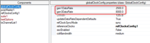 Figure 4: Setting the Gen3 data rate at 8 Gbps