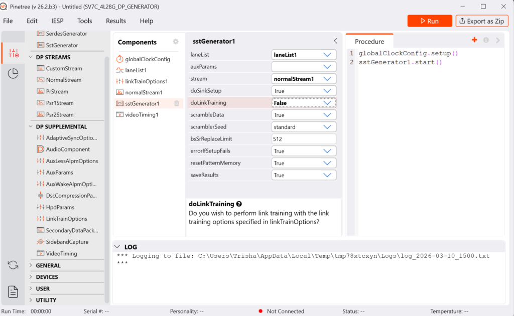 DisplayPort sstGenerator Component